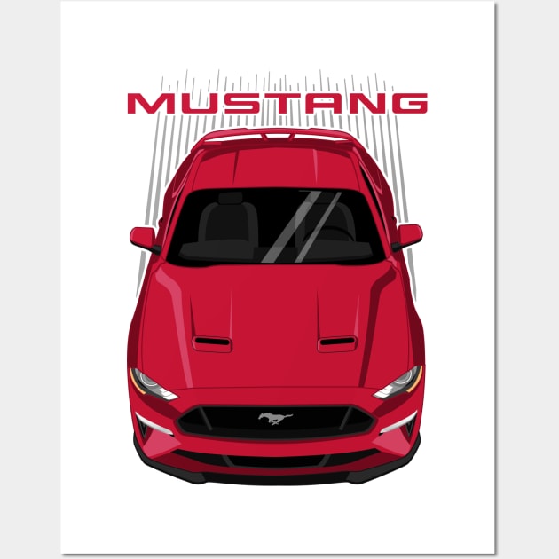 Mustang GT 2018 to 2019 - Ruby Red Wall Art by V8social